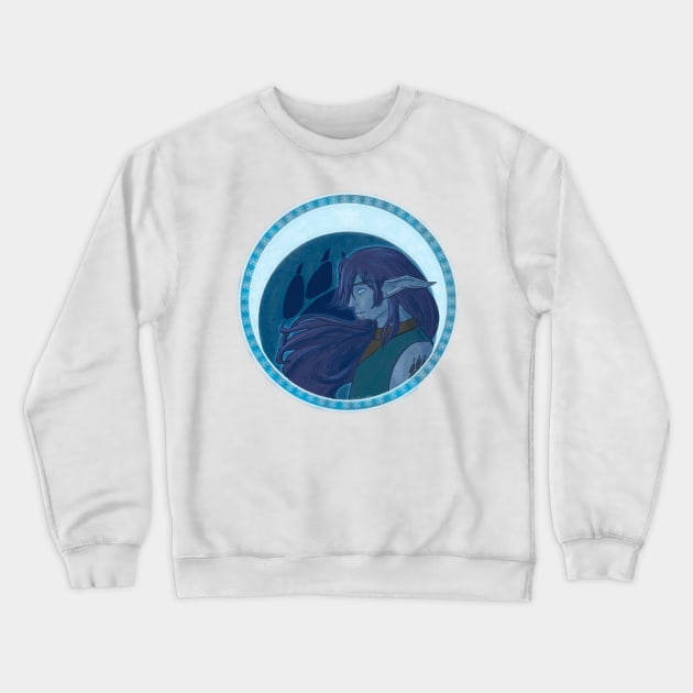 Kaldorei Druid Round Crewneck Sweatshirt by gearfeathers